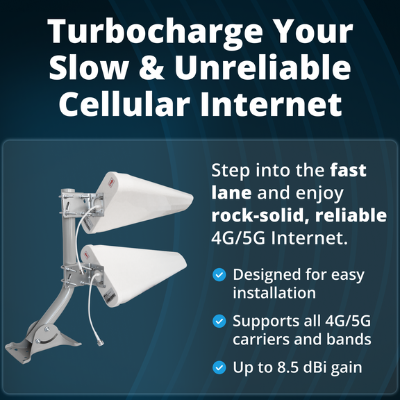 MIMO 2x2 Log Periodic External Antenna Kit | 20 ft UltraFlex Cable