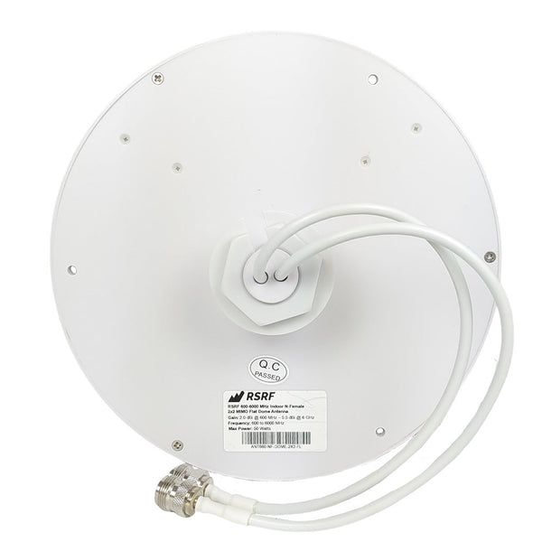 2x2 MIMO Ultra-Flat Dome Antenna with N-Female Connectors, 600-6000 MH