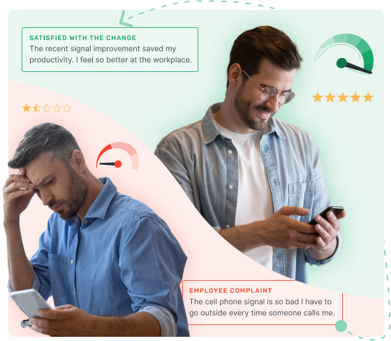 Image of satisfied customer verses dissatisfied customer