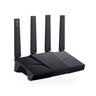 GL.iNet Flint 3 Wi-Fi 7 router, front three-quarter view showing the front USB 3.0 port