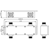 N-Female 2x2 Hybrid Coupler (3 dB), 600 - 4000 MHz