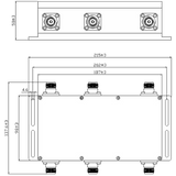 N-Female 3x3 Hybrid Coupler (4.8 dB), 600 - 4000 MHz