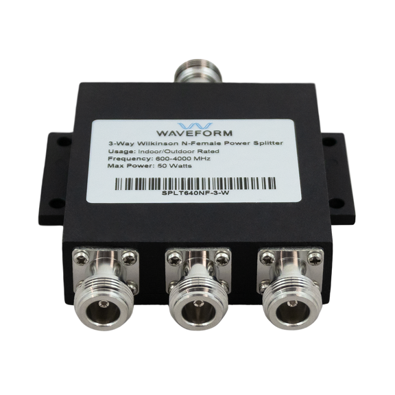 N-Female Wilkinson Microstrip Signal Splitters (2, 3, or 4-Way), 600 - 4000 MHz