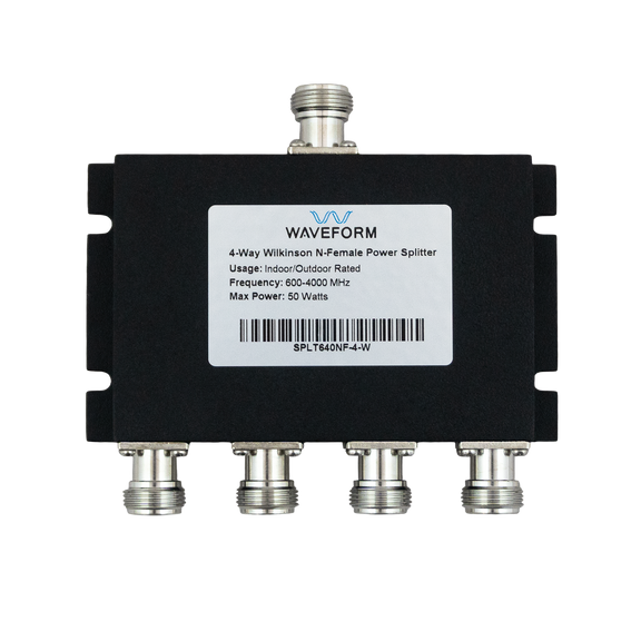 N-Female Wilkinson Microstrip Signal Splitters (2, 3, or 4-Way), 600 - 4000 MHz