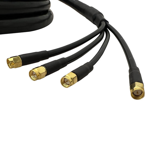 Quad-RS240 N-Male to SMA-Male Coaxial Cable (30ft)