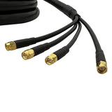 Quad-RS240 Coaxial Cable (30ft) Bundle with SMA, TS9 and U.FL Connectors