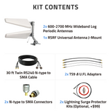 MIMO 2x2 Log Periodic External Antenna Kit for 4G LTE/5G Hotspots & Routers
