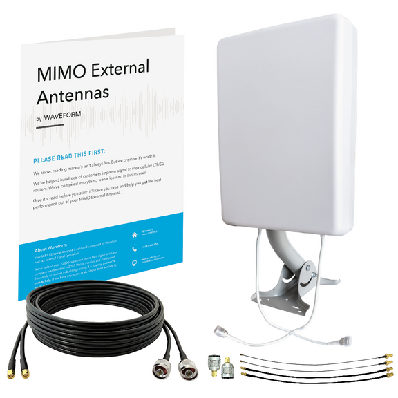 Mimo 2x2 Panel External Antenna Kit for 4G LTE/5G Hotspots & Routers - None / 30 ft