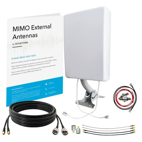 MIMO 2x2 Panel External Antenna Kit for 4G LTE/5G Hotspots & Routers