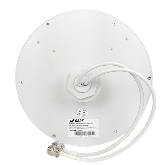2x2 MIMO Ultra-Flat Dome Antenna with N-Female Connectors, 600-6000 MHz