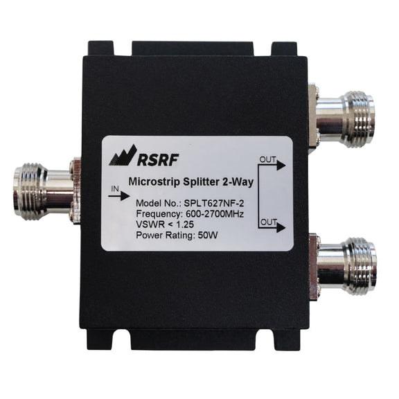 N-Female Wilkinson Microstrip Signal Splitters (2, 3, or 4-Way), 600 - 2700 MHz