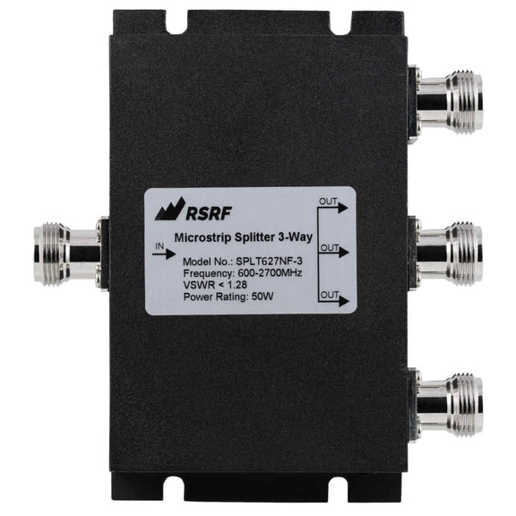 N-Female Wilkinson Microstrip Signal Splitters (2, 3, or 4-Way), 600 - 2700 MHz
